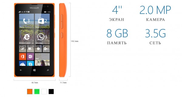 Новинка Microsoft - lumia 435